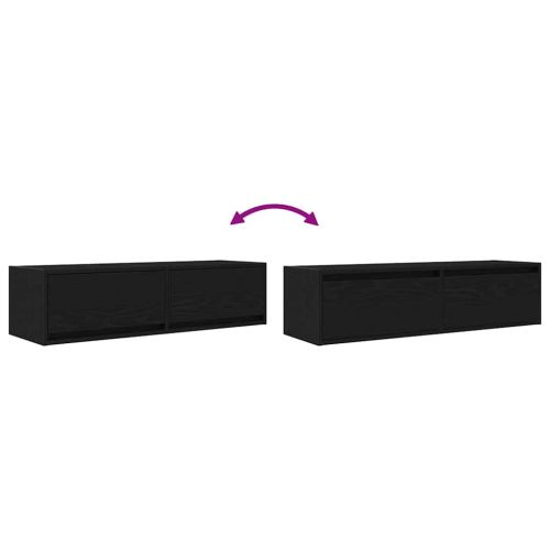 ТВ шкаф с чекмедже Черен дъб 100 x 31 x 25,5 см Инженерно дърво