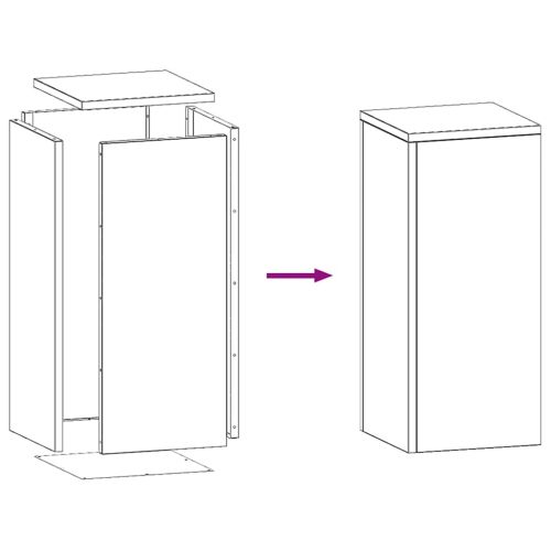 Стойка за растения 2 pcs Сребрист 24 x 24 x 55 см