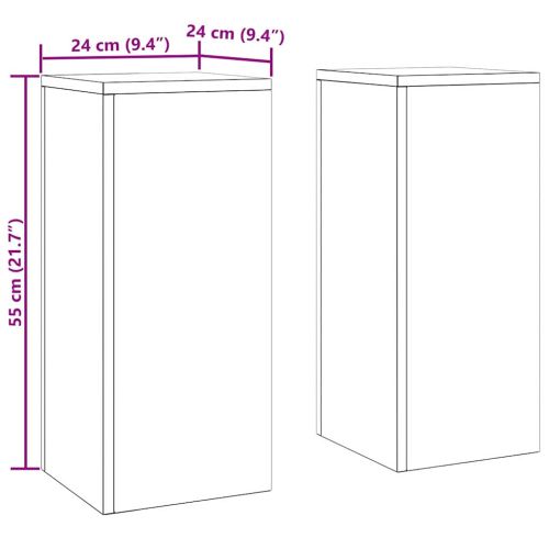 Стойка за растения 2 pcs Сребрист 24 x 24 x 55 см