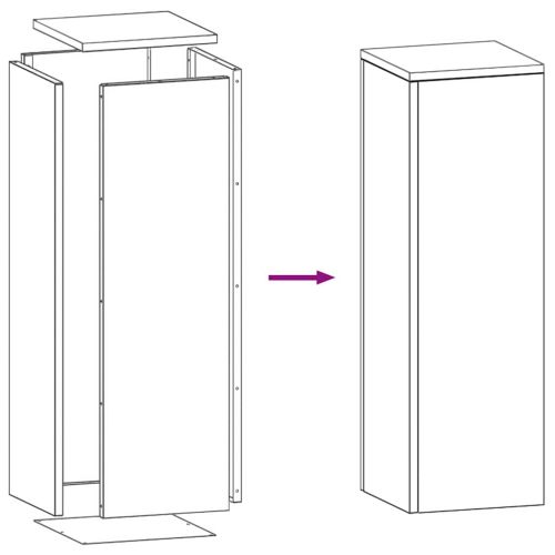 Стойка за растения 2 pcs Маслиненозелен 24 x 24 x 75 см Стомана