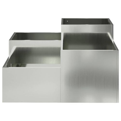 Градинска саксия Сребрист 80 x 80 x 48 см Поцинкована стомана