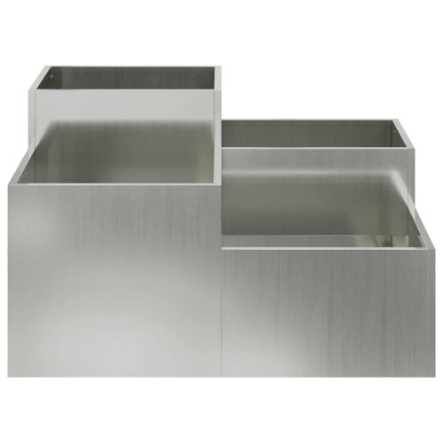 Градинска саксия Сребрист 80 x 80 x 48 см Поцинкована стомана