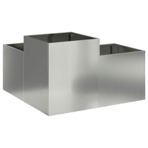 Градинска саксия Сребрист 100 x 100 x 48 см Поцинкована стомана
