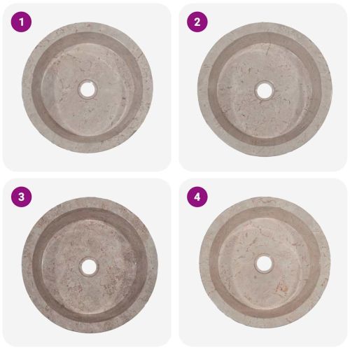 Сива мивка, Ø40x15 см, мрамор