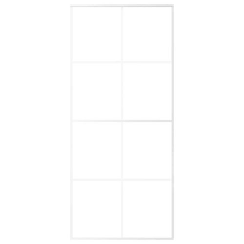 Плъзгаща се врата матирано ESG стъкло и алуминий 90x205 см бяла