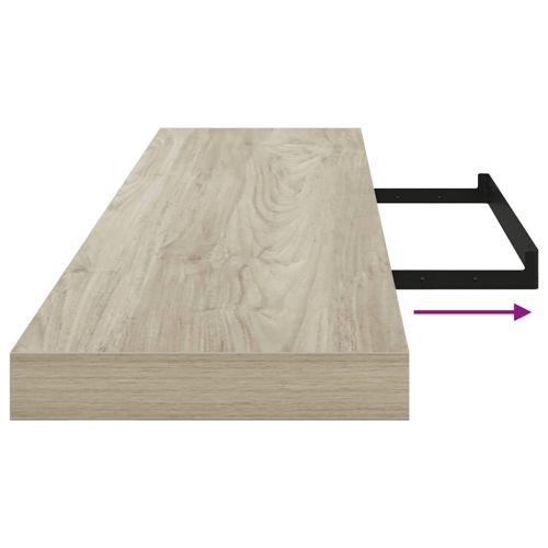 Окачени стенни рафтове, 4 бр, дъб, 120x23,5x3,8 см, МДФ