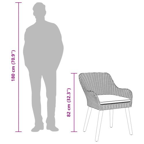 Комплект за хранене в градината 5 pcs Светлосиво полиратан