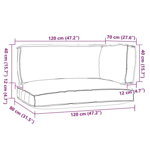 Комплект възглавници за палет 3 pcs Антрацит Оксфордска тъкан
