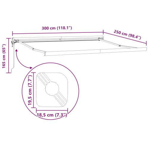 Сенник Червено 300 x 250 cm Полиестер и алуминий