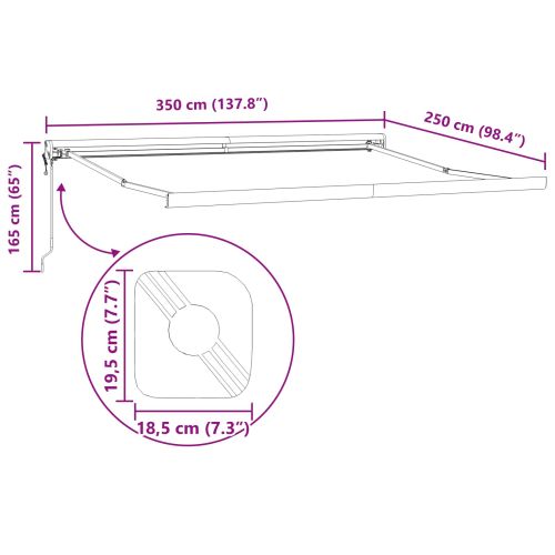 Сенник Черно 350 x 250 cm Полиестер и алуминий