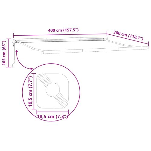 Сенник Светлосиво 400 × 300 cm Полиестер и алуминий