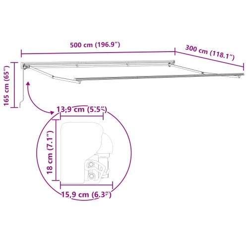 Рамка за сенник Синьо и бяло 500 × 300 cm