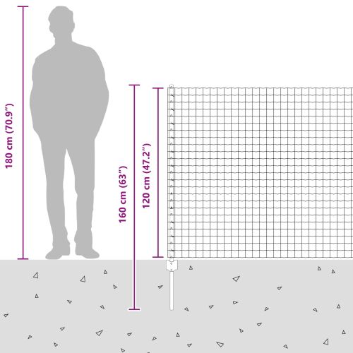Ограда с пост Сребрист 1,2 x 10 m Стомана