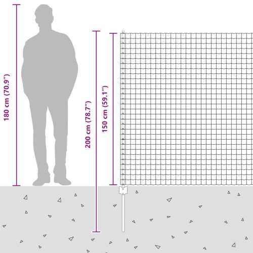 Ограда с пост Сребрист 1,5 x 10 m Стомана