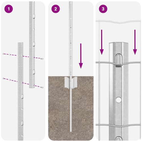 Ограда с пост Сребрист 1,2 x 10 m Стомана