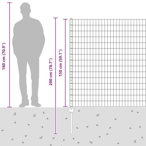 Ограда с пост Сребрист 1,5 x 10 m Стомана