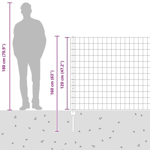 Ограда с пост Сребрист 1,2 x 25 m Стомана
