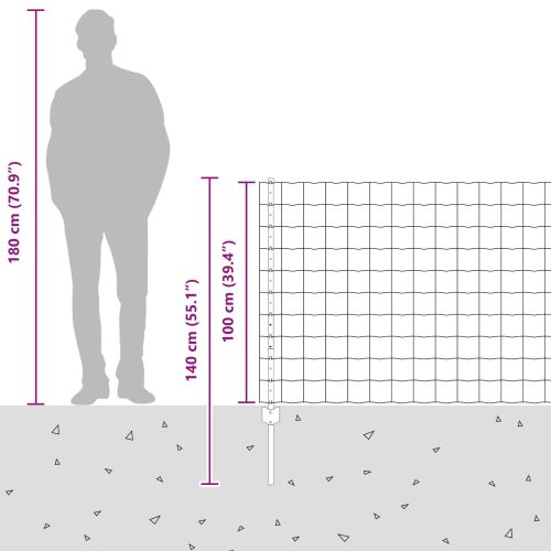 Ограда с пост Сребрист 1 x 25 m Стомана