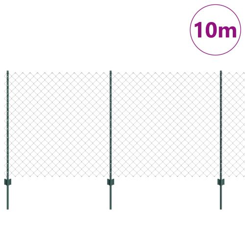 Ограда с пост Зелен 1,2 x 10 m Стомана и PVC