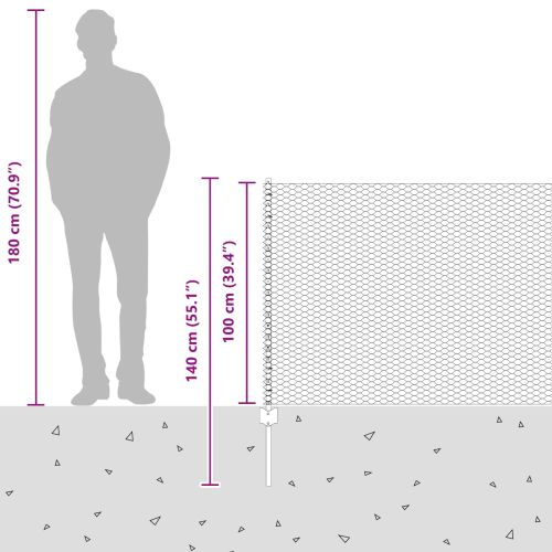 Ограда с пост Сребрист 1 x 25 m Стомана