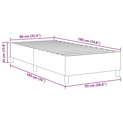 Платформено легло Тъмен сив 90 x 190 cm Кордюрова тъкан