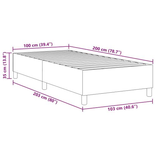 Платформено легло Сивозелен 100 x 200 cm Кордюрова тъкан