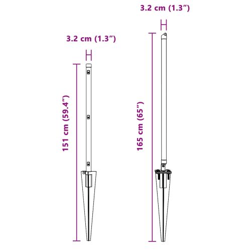 Стълб за ограда. 52 pcs Сив 3,2 x 3,2 x 120 см