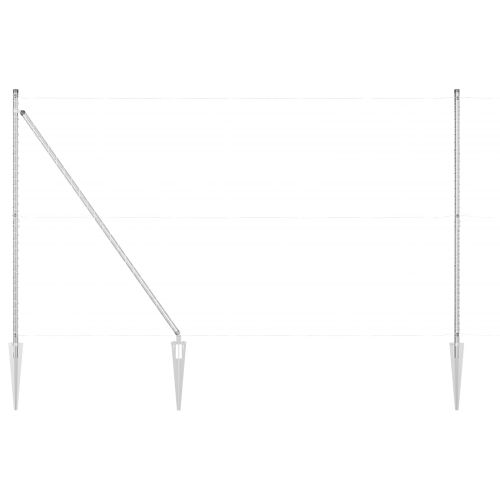 Стълб за ограда. 26 pcs Сив 3,2 x 3,2 x 225 см