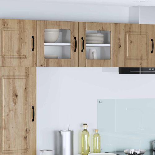 Стенен стъклен шкаф LUCCA 2 pcs Дъб артизан 40 x 31 x 40 см