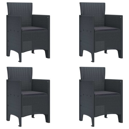 Градински стол 4 pcs Антрацит 53 x 49 x 85 см Полипропилен