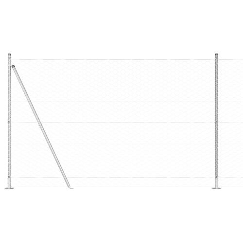 Стълб за ограда. Сребрист 10 x 1,5 м (50 мм мрежа) Стомана