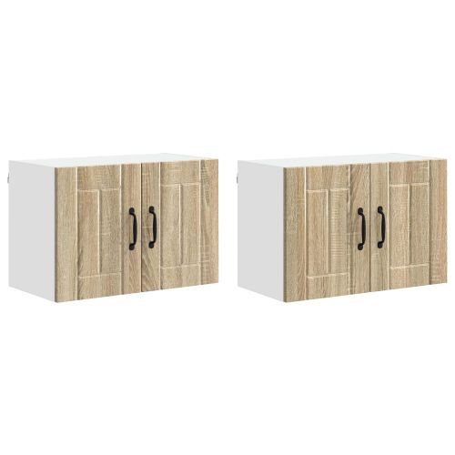 Кухненски стени шкафове 2 pcs Сонома дъб 60 x 31 x 40 см