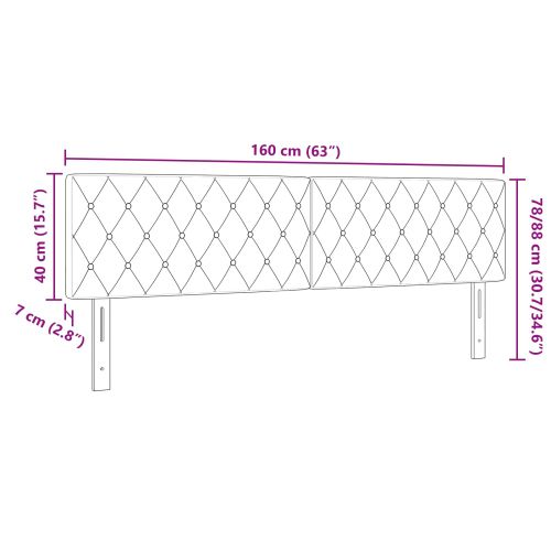 Облегалка за глава Светлосиво 160 cm Кадифе