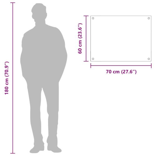 Кухненски гръб Тъмен сив 70 x 60 cm закалено стъкло