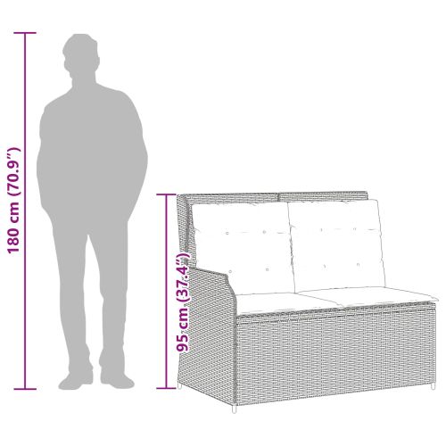 Градинска пейка Черно полиратан