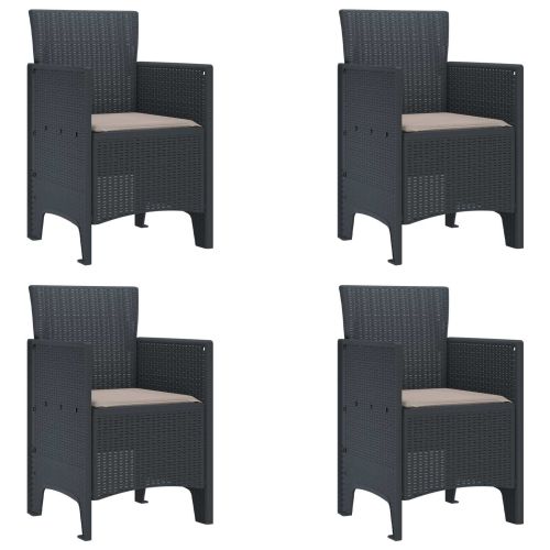 Градински стол 4 pcs Антрацит 53 x 49 x 85 см Полипропилен