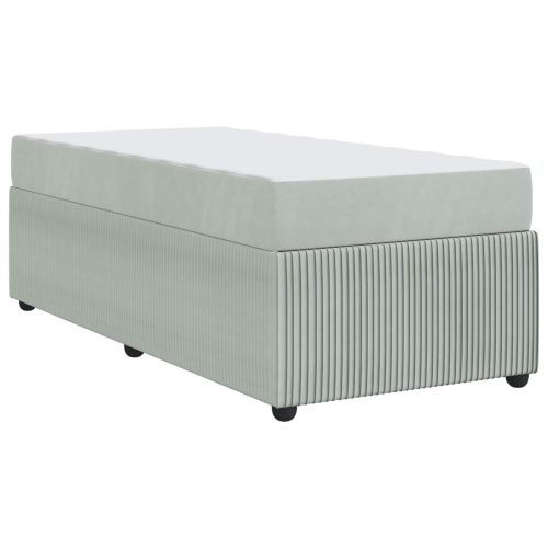 Рамка за легло с матрак Светлосиво 100 x 200 cm текстил