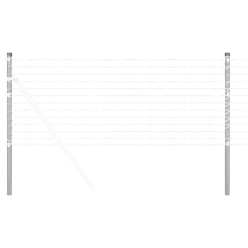 Стълб за ограда. 2 pcs Сребрист 120 cm Прахово покритие стомана