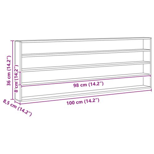 Стена дисплей кутия Бежово 100 x 8,5 x 36 см Инженерно дърво