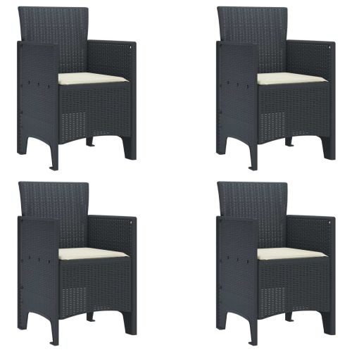 Градински стол 4 pcs Антрацит 53 x 49 x 85 см Полипропилен
