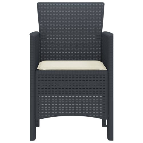 Градински стол 4 pcs Антрацит 53 x 49 x 85 см Полипропилен