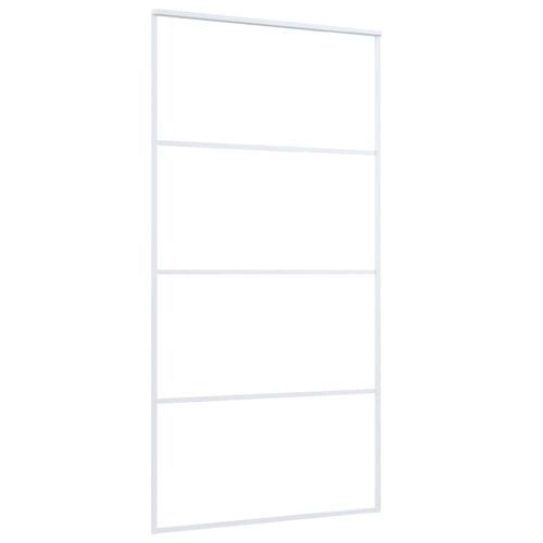 Плъзгаща се врата, ESG стъкло и алуминий, 102,5x205 см, бяла