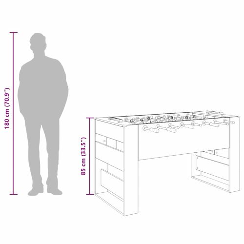 Маса за фуутбол Сонома дъб 146,5 x 74 x 85 см Инженерно дърво