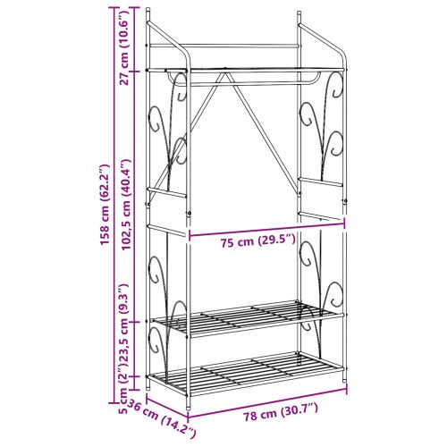 Отворен Гардероб Едноцветен 2 pcs 78 x 36 x 158 см