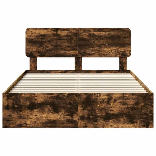 Рамка за легло с таблото с чекмедже Пушена Дъб 140 x 200 cm