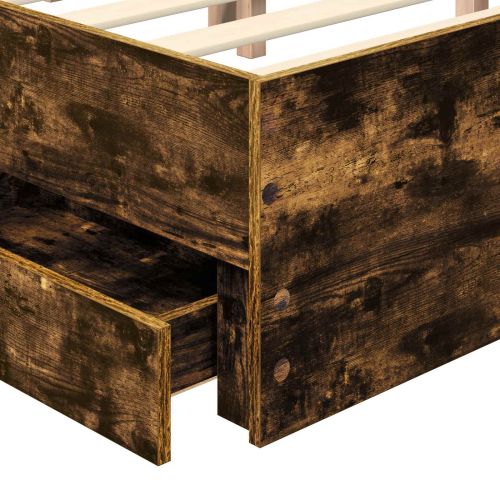 Рамка за легло с таблото с чекмедже Пушена Дъб 140 x 200 cm