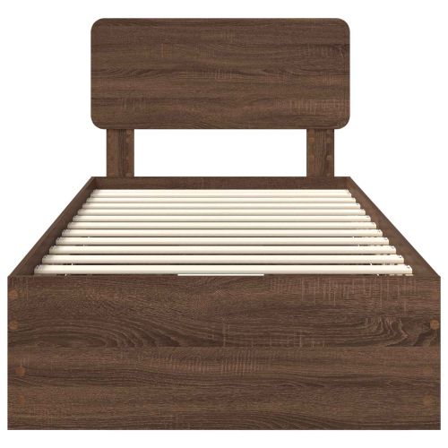 Рамка за легло Кафяв дъб 90 x 200 cm Инженерен дървен материал