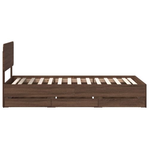 Рамка за легло Кафяв дъб 90 x 200 cm Инженерен дървен материал