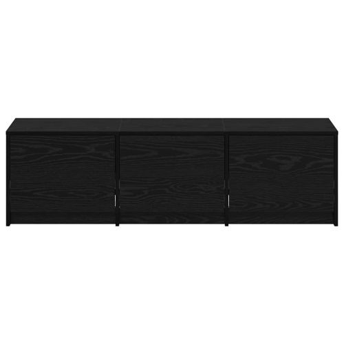 TV шкаф с LED с LED ленти с чекмедже Черен Дъб 140 x 34 x 40 см