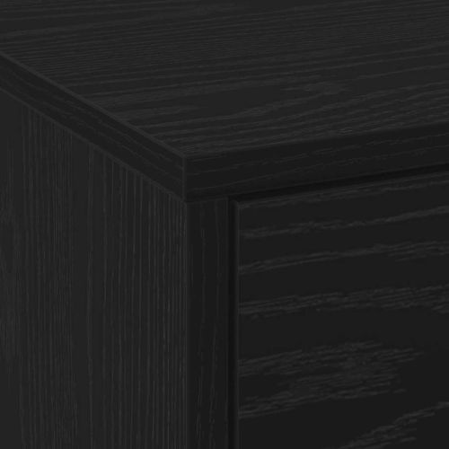 TV шкаф с LED с LED ленти с чекмедже Черен Дъб 140 x 34 x 40 см